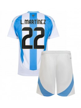 Argentina Lautaro Martinez #22 Dječji Domaci Dres kompleti Copa America 2024 Kratak Rukavima (+ kratke hlače)